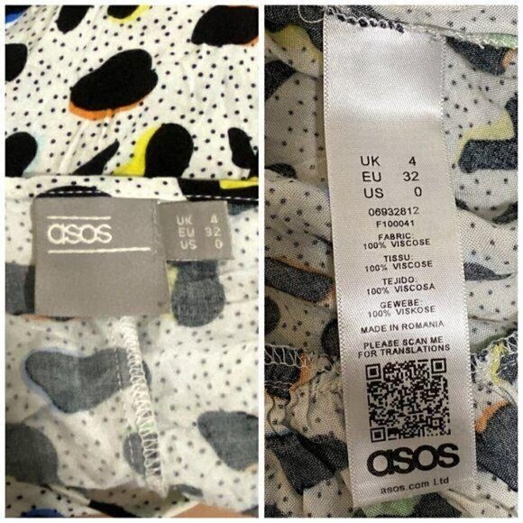 ASOS printed short sleeve blouse with peplum hem,0 - Picture 7 of 8